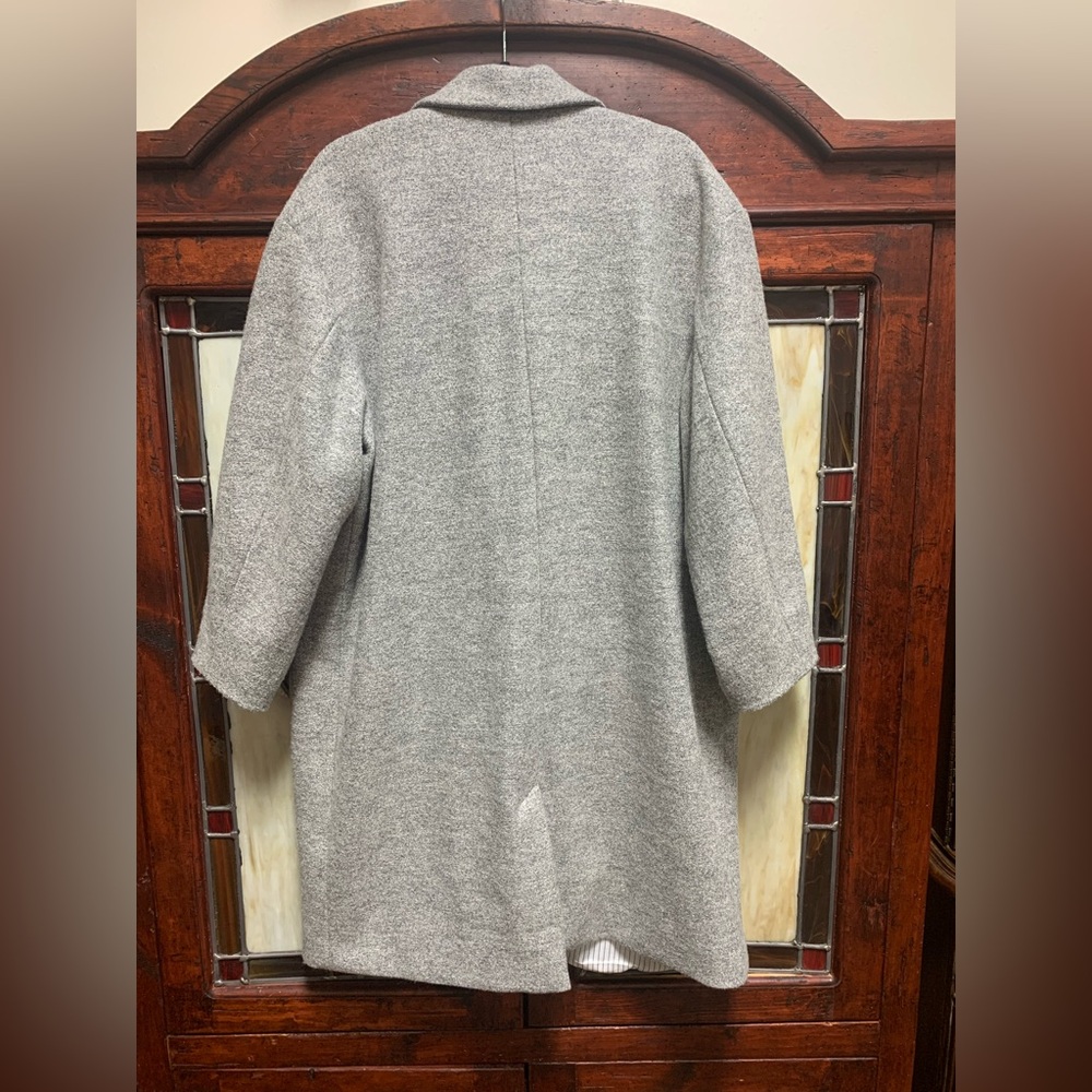 H&M Gray Trench Coat Classic Timeless Design - Picture 2 of 4